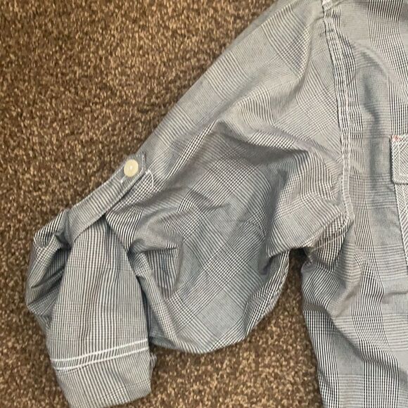 😊 3/$30 
NWT Men’s Akademiks Button Down Long Sleeve XL black/white plaid - Picture 8 of 11